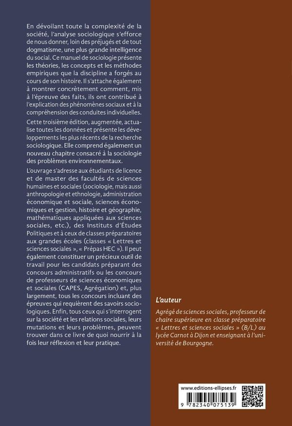 Quatrième de couverture de « SOCIOLOGIE. THEORIE ET ANALYSE »