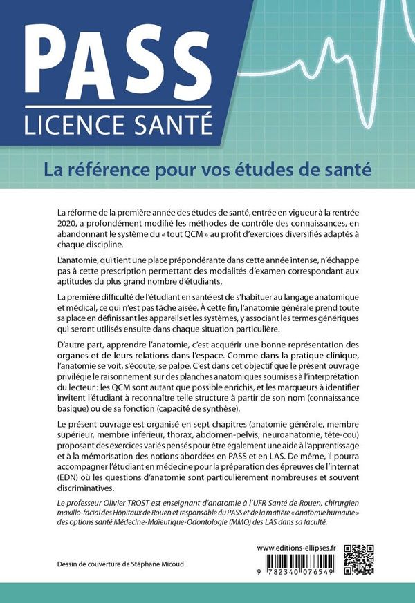 Quatrième de couverture de « EXERCICES D'ANATOMIE - PREPARATION AUX EPREUVES »
