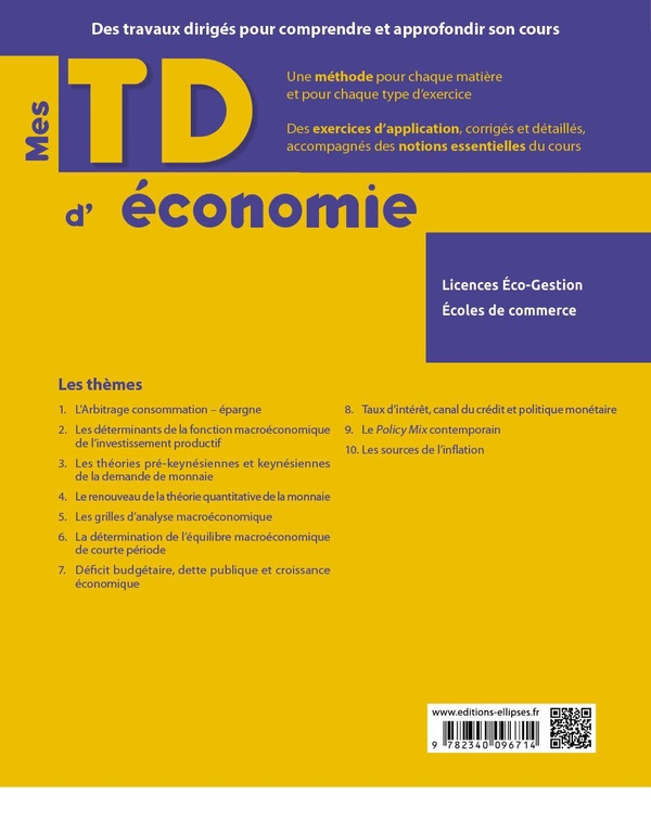 Quatrième de couverture de « Macroéconomie »