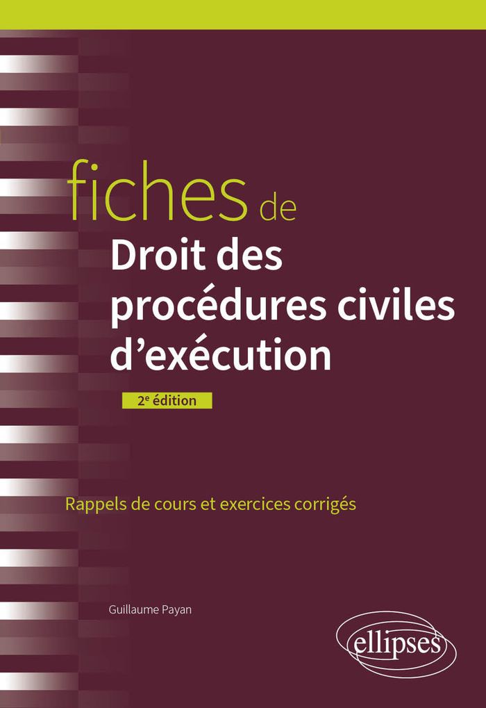 Couverture du livre « Fiches de droit des procédures civiles d'exécution : rappels de cours et exercices corrigés » de Guillaume Payan, librairie Les Contes Infusés à Corte