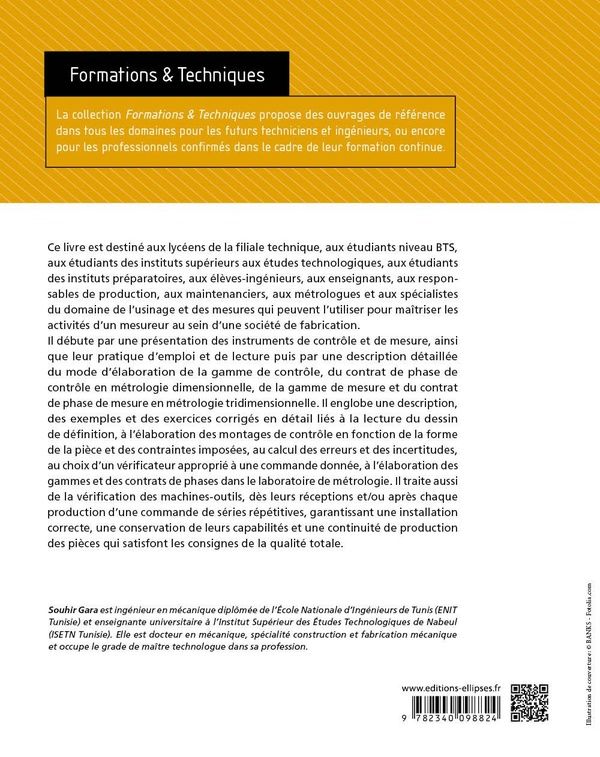 Quatrième de couverture de « Métrologie dimensionnelle et tridimensionnelle de fabrication »