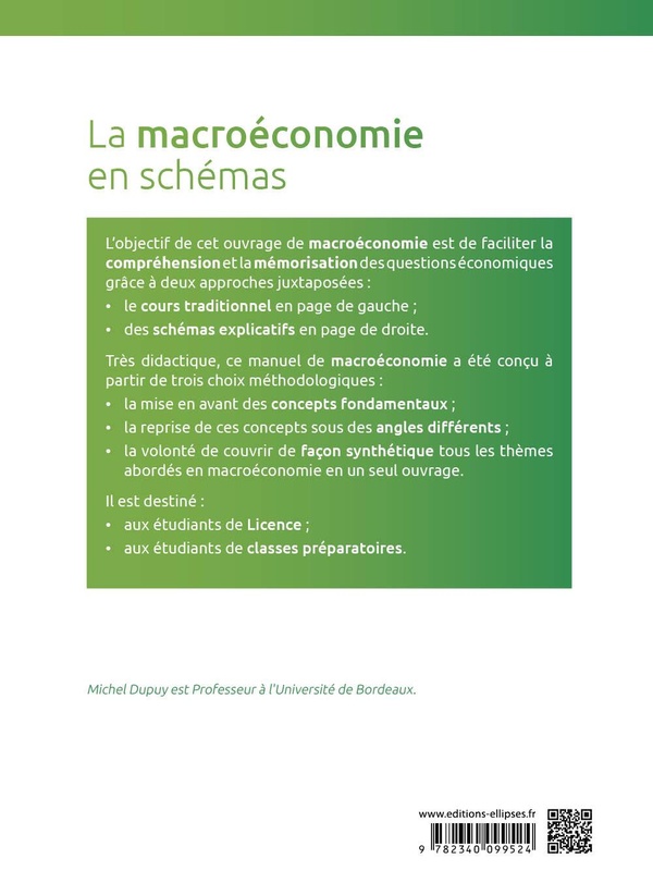 Quatrième de couverture de « La macroéconomie en schémas »
