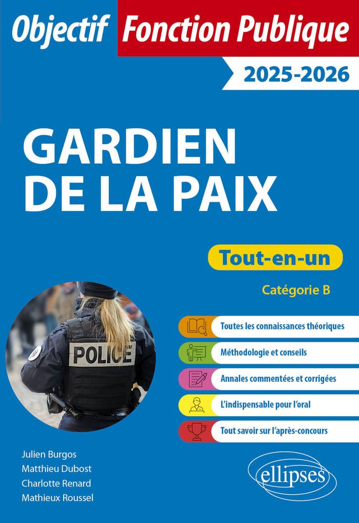 Couverture du livre « Gardien de la paix : catégorie B », librairie Les Contes Infusés à Corte