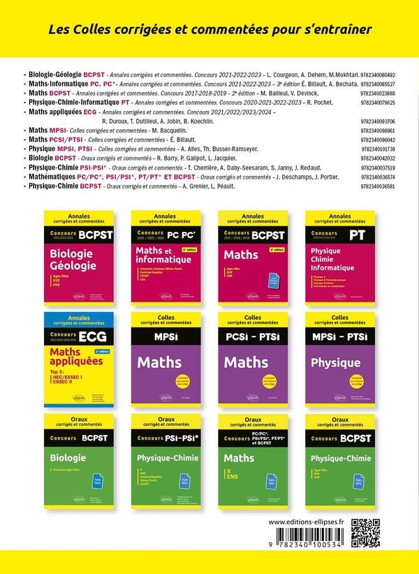 Quatrième de couverture de « Maths appliquées : ECG 1 »