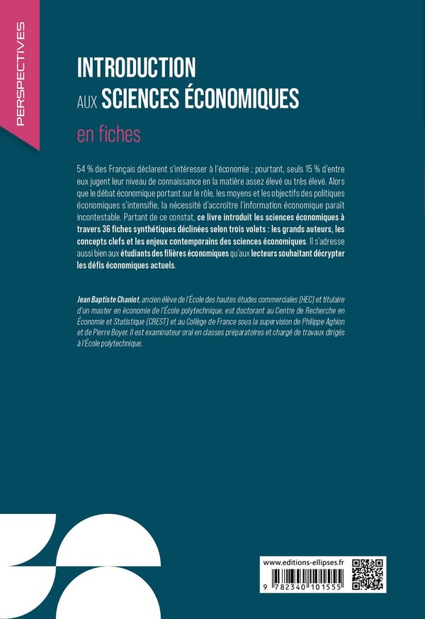 Quatrième de couverture de « Introduction aux sciences économiques : en fiches »