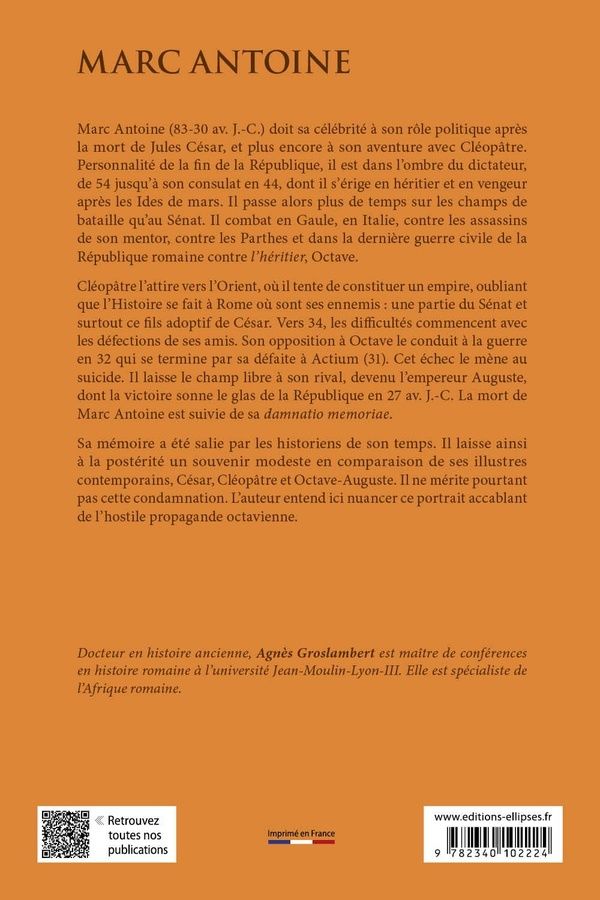 Quatrième de couverture de « Marc Antoine »