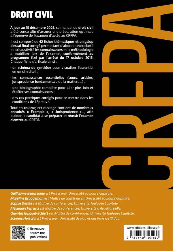 Quatrième de couverture de « Droit civil »