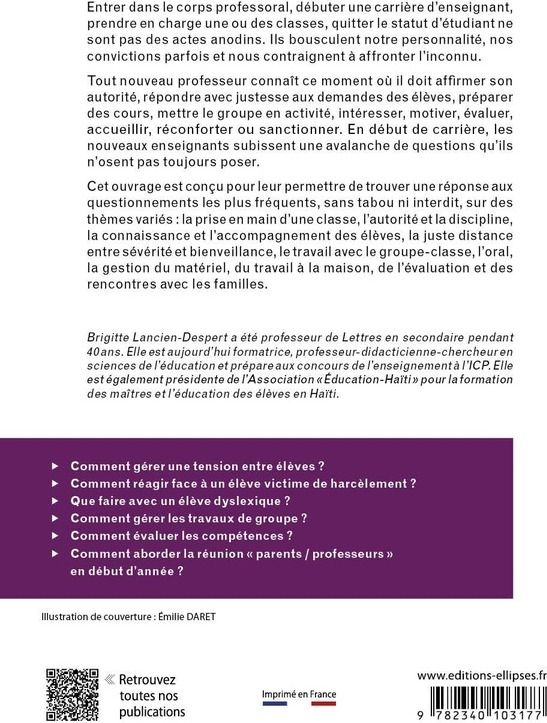 Quatrième de couverture de « Le prof débutant »
