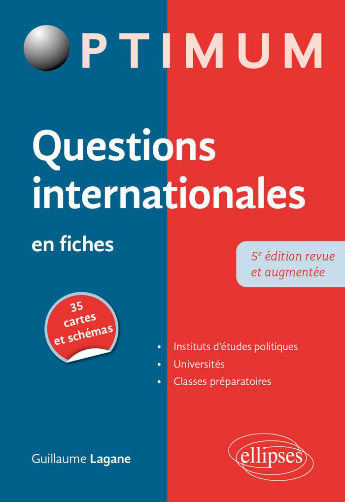 Couverture du livre « Questions internationales en fiches » de Guillaume Lagane, librairie Les Contes Infusés à Corte