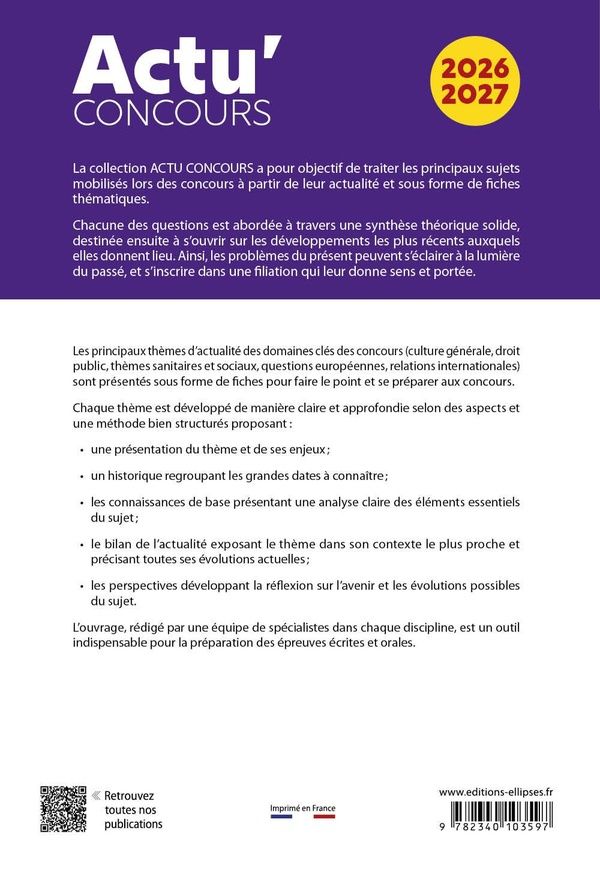 Quatrième de couverture de « Thèmes essentiels d'actualité 2026-2027 »