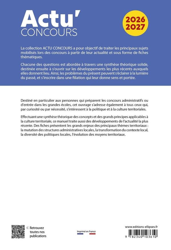 Quatrième de couverture de « Culture territoriale, 2026-2027 »