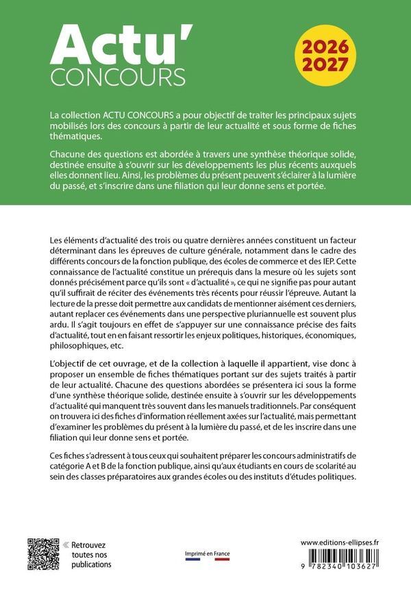 Quatrième de couverture de « Culture générale 2026-2027 »