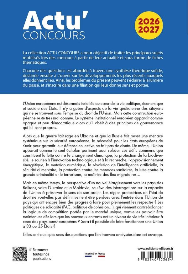Quatrième de couverture de « Questions européennes »