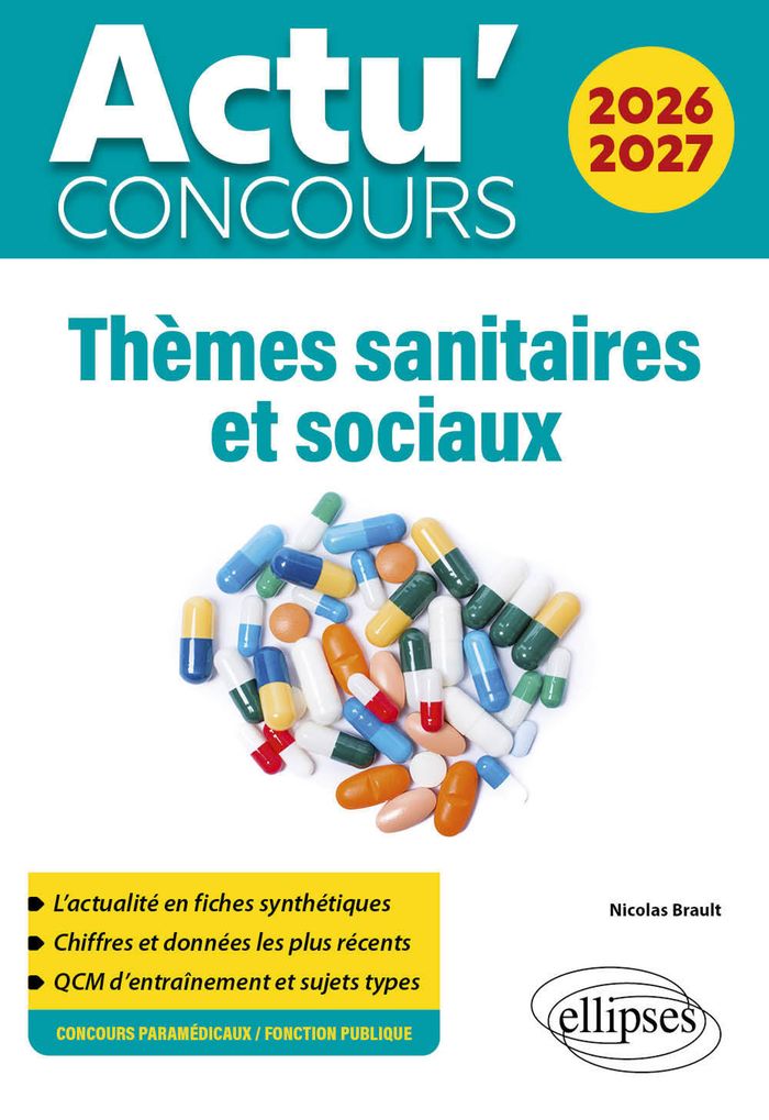 Couverture du livre « Thèmes sanitaires et sociaux, 2026-2027 » de Nicolas Brault, librairie Les Contes Infusés à Corte