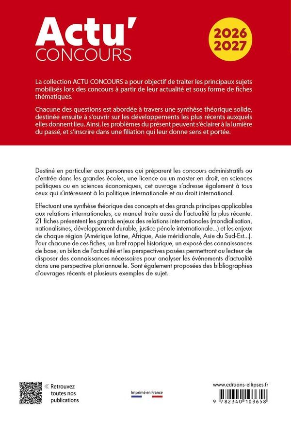 Quatrième de couverture de « Relations internationales »
