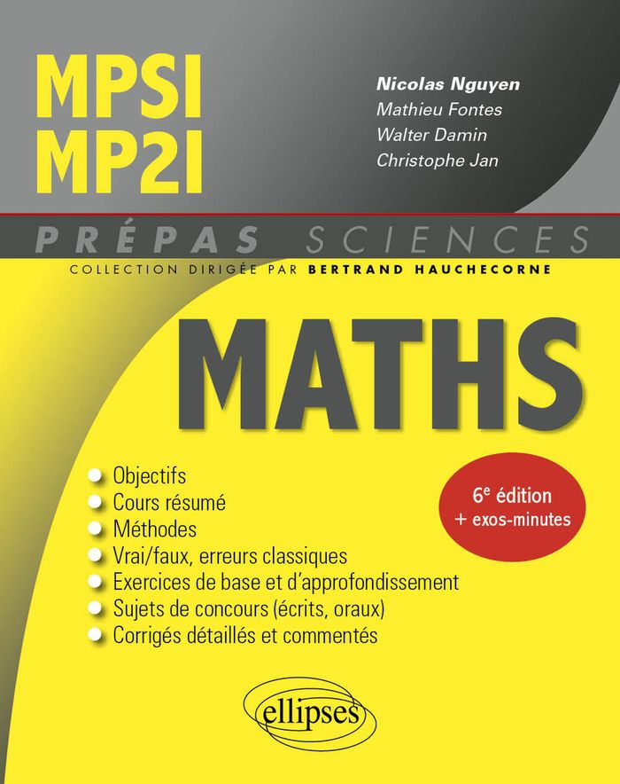 Couverture du livre « Mathématiques MPSI-MP2I », librairie Les Contes Infusés à Corte