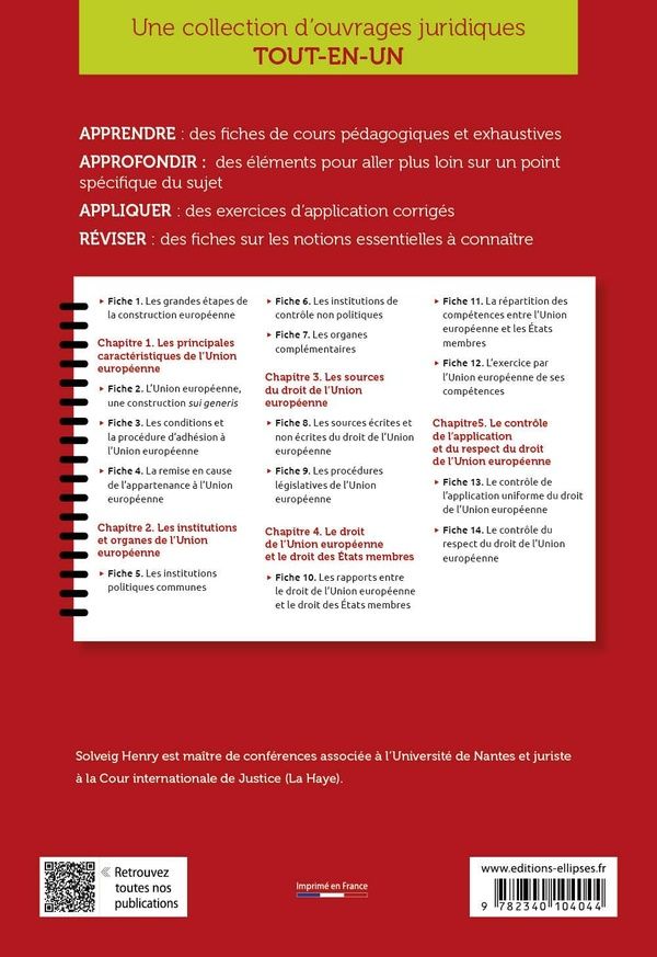 Quatrième de couverture de « Droit de l'Union européenne »