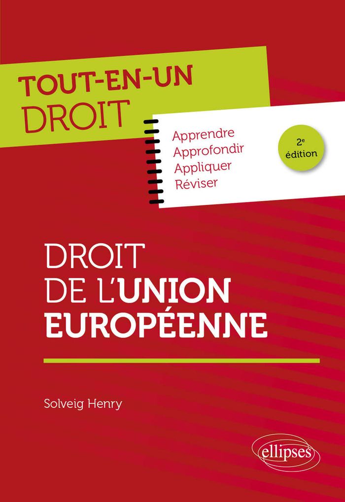 Couverture du livre « Droit de l'Union européenne » de Solveig Henry, librairie Les Contes Infusés à Corte