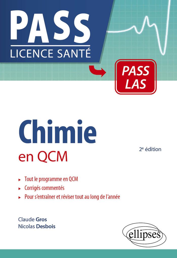 Couverture du livre « Chimie en QCM : PASS LAS » de Claude Gros, librairie Les Contes Infusés à Corte