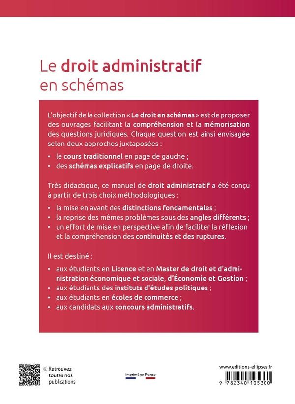 Quatrième de couverture de « Le droit administratif en schémas »