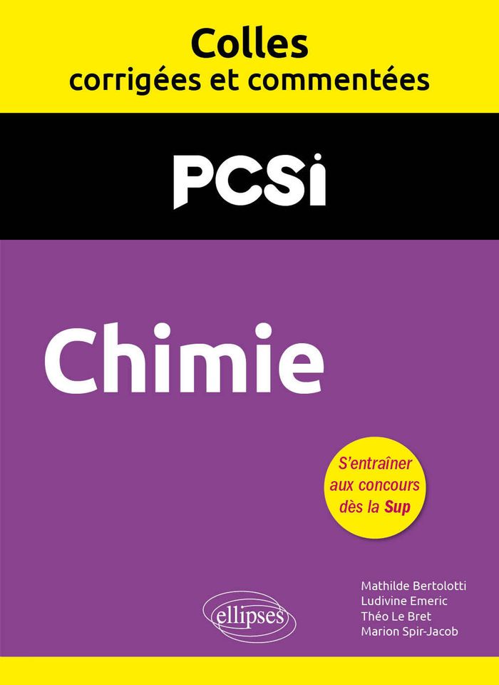 Couverture du livre « Chimie PCSi » de Mathilde Bertolotti, librairie Les Contes Infusés à Corte