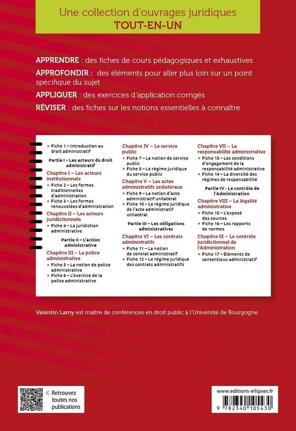 Quatrième de couverture de « Droit administratif »