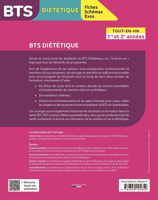 Quatrième de couverture de « BTS diététique : tout en un »