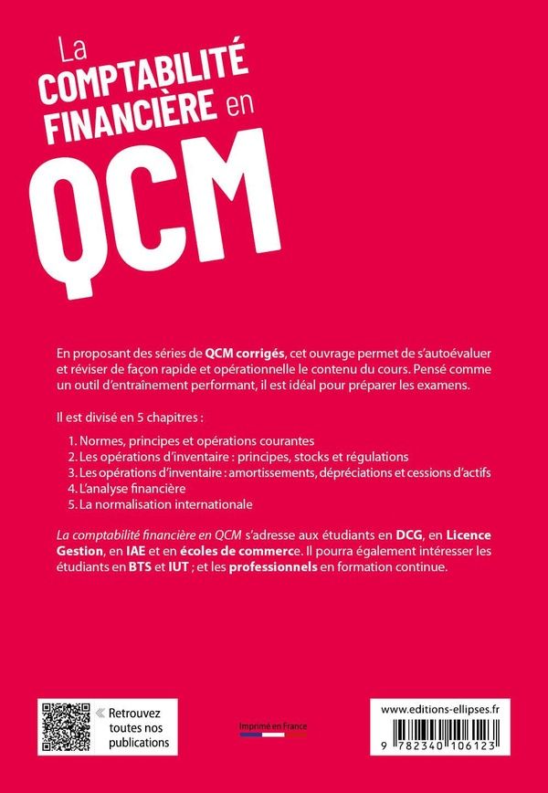 Quatrième de couverture de « La comptabilité financière en QCM »