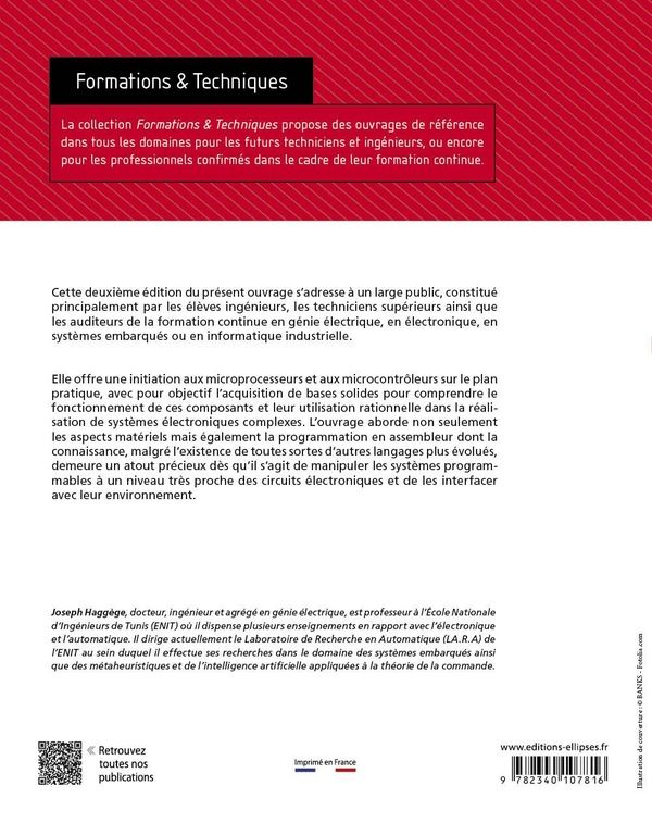 Quatrième de couverture de « Initiation aux microprocesseurs et aux microcontrôleurs : architecture, fonctionnement, programmation et mise en oeuvre pratique »