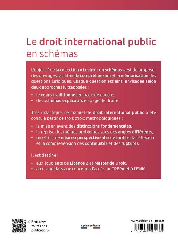 Quatrième de couverture de « Le droit international public en schémas »