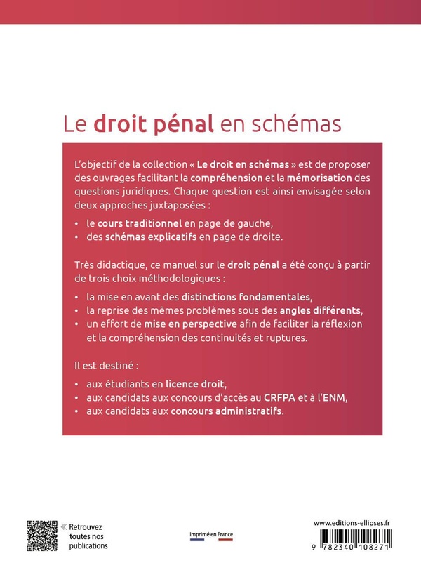 Quatrième de couverture de « Le droit pénal en schémas »