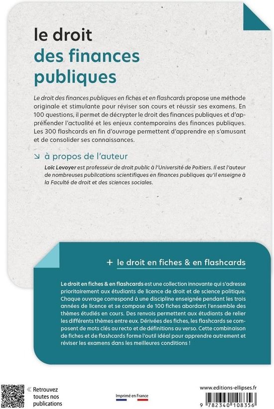Quatrième de couverture de « Le droit des finances publiques »