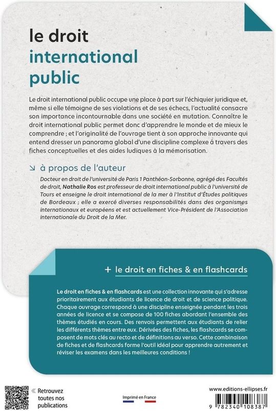 Quatrième de couverture de « Le droit international public »