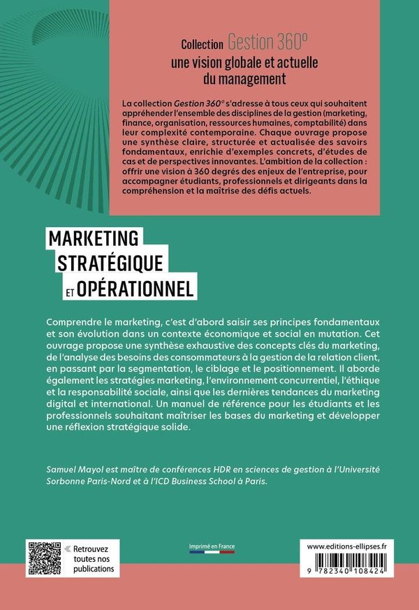 Quatrième de couverture de « Marketing stratégique et opérationnel : cours, schémas, études de cas »