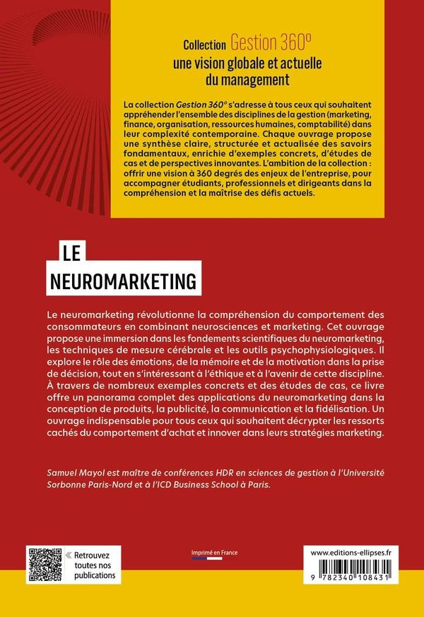Quatrième de couverture de « Le neuromarketing : cours, schémas, études de cas »