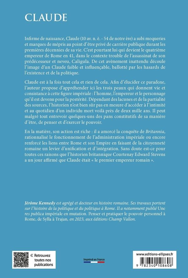 Quatrième de couverture de « Claude : le premier empereur romain ? »