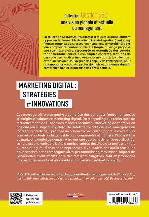Quatrième de couverture de « Marketing digital, stratégies et innovations : cours, schémas, études de cas »