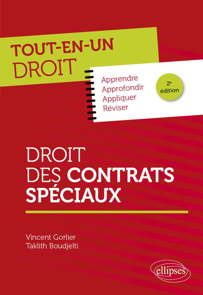 Couverture du livre « Droit des contrats spéciaux » de Vincent Gorlier, librairie Les Contes Infusés à Corte