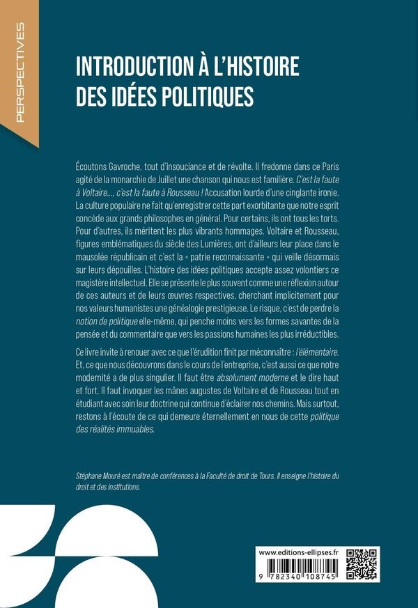 Quatrième de couverture de « Introduction à l'histoire des idées politiques »