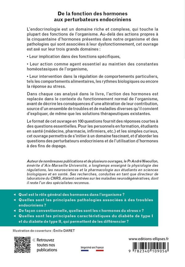 Quatrième de couverture de « LES HORMONES ET LES MALADIES ENDOCRINIENNES - DE LA FONCTION DES HORMONES AUX PERTURBATEURS ENDOCRIN »
