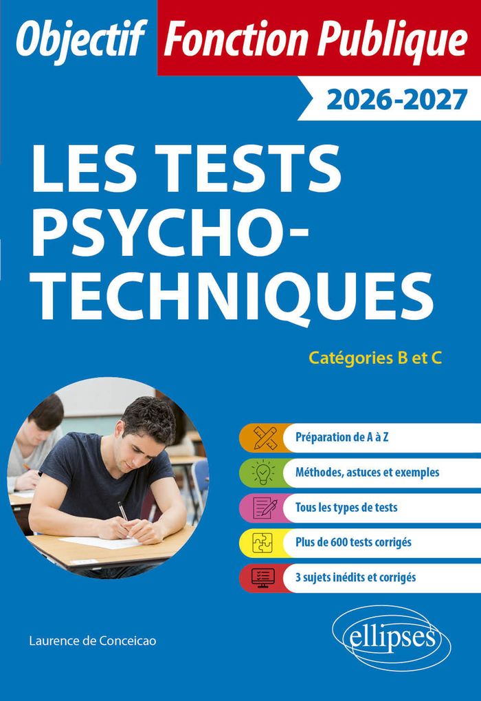Couverture du livre « Les tests psychotechniques : catégories B et C », librairie Les Contes Infusés à Corte