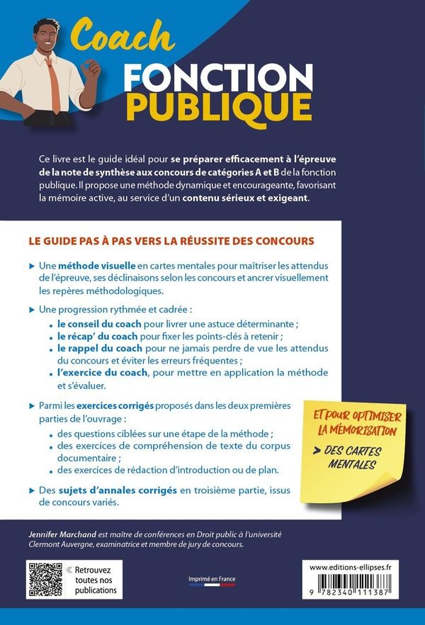 Quatrième de couverture de « La note de synthèse : catégorie A et B »