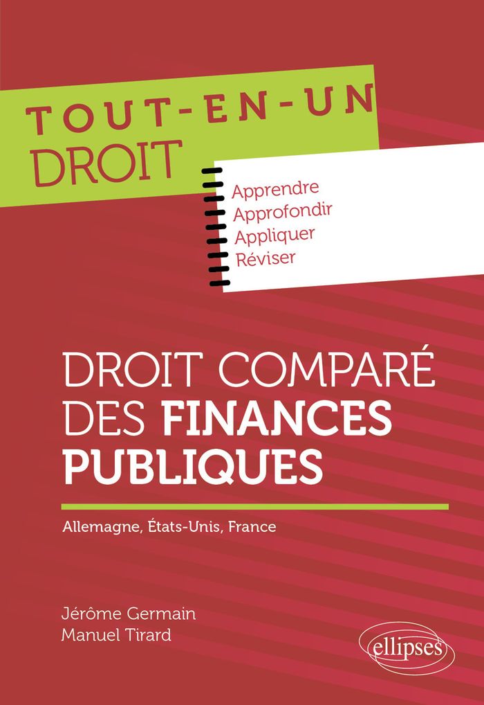 Couverture du livre « Droit comparé des finances publiques : Allemagne, États-Unis, France » de Jérôme Germain, librairie Les Contes Infusés à Corte