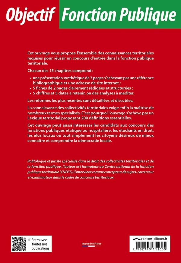 Quatrième de couverture de « Les collectivités territoriales en 75 fiches : toutes catégories »