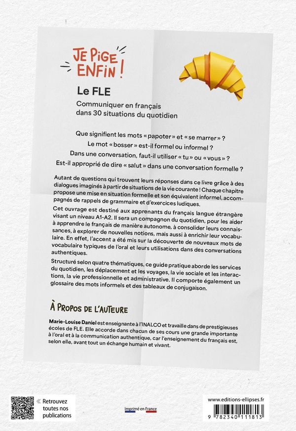Quatrième de couverture de « Le FLE ! : communiquer en français dans 30 situations du quotidien »