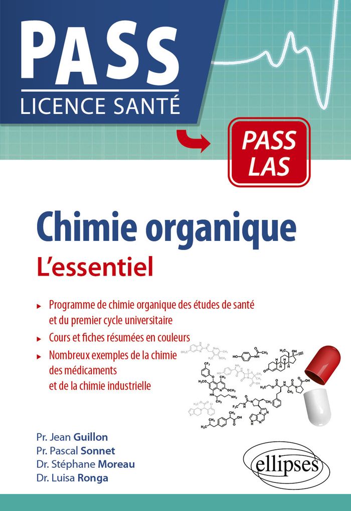 Couverture du livre « L'Essentiel de la chimie organique » de Jean Guillon, librairie Les Contes Infusés à Corte