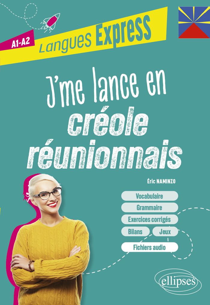 Couverture du livre « J'ME LANCE EN CREOLE REUNIONNAIS (A1-A2) - (AVEC FICHIERS AUDIO) » de Eric Naminzo, librairie Les Contes Infusés à Corte