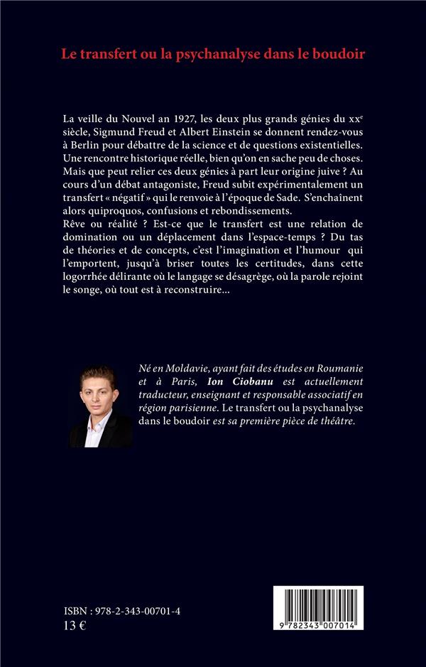 Quatrième de couverture de « LE TRANSFERT OU LA PSYCHANALYSE DANS LE BOUDOIR »