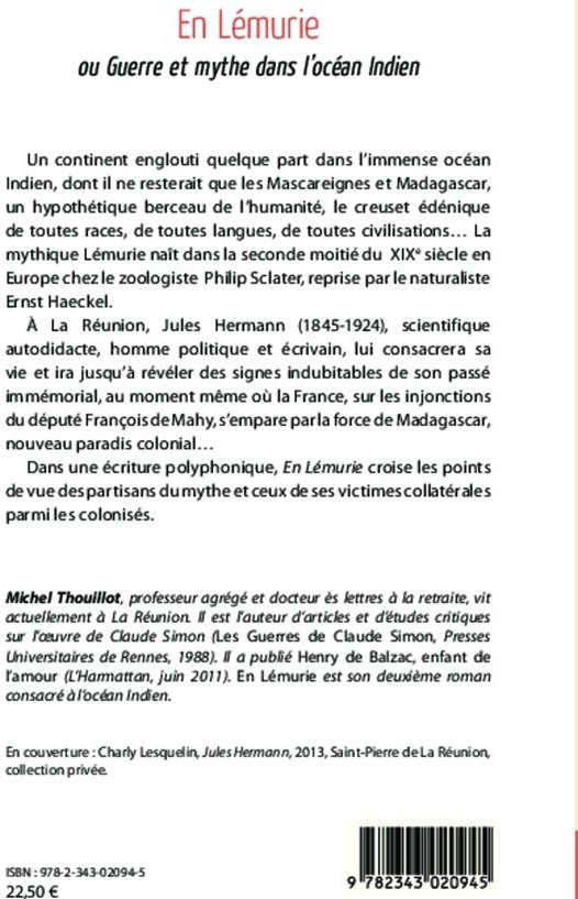 Quatrième de couverture de « EN LEMURIE - OU GUERRE ET MYTHE DANS L'OCEAN INDIEN »