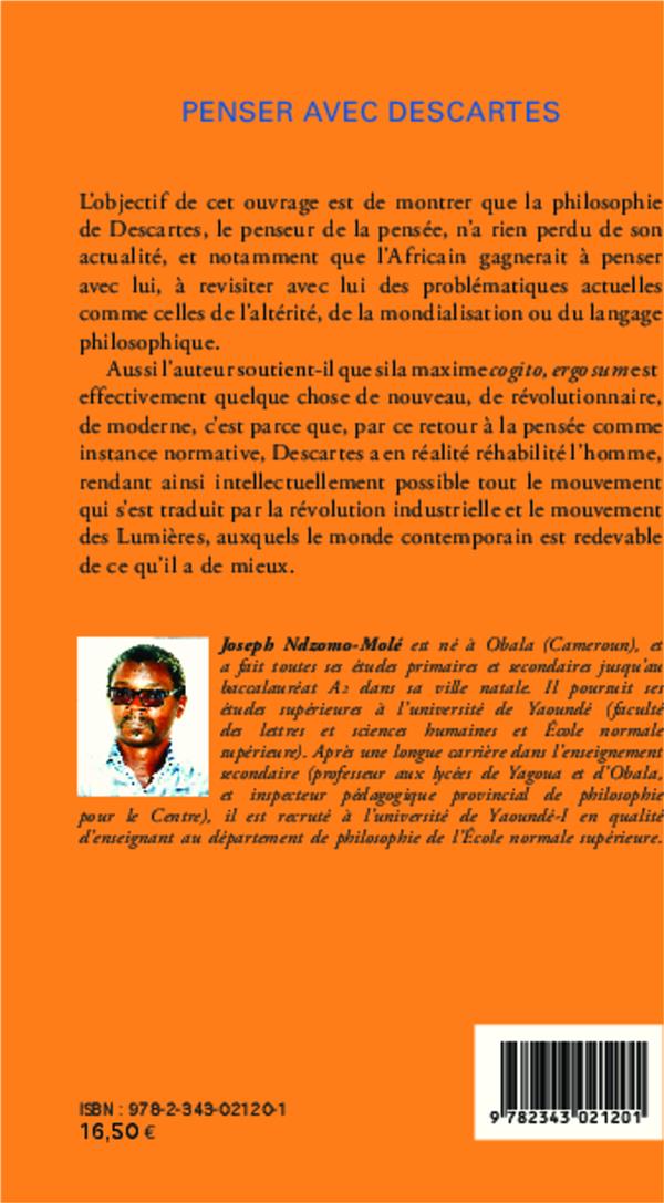 Quatrième de couverture de « PENSER AVEC DESCARTES »